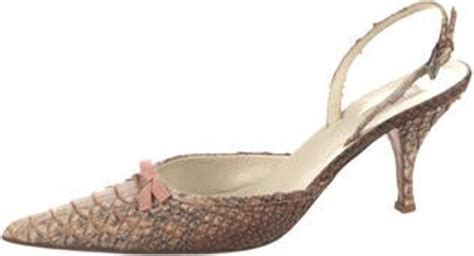 Prada Snakeskin Animal Print Slingback Pumps 